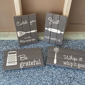 Kitchen signs set of 4 rustic farm style